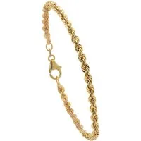 HOPLO Goldarmband Goldarmband Kordelkette hohl 3,3 mm Armkette 19 cm - 333-8 Karat Gold, Made in Germany