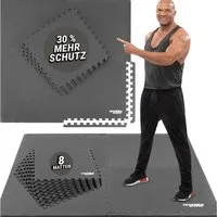 Miweba Sports Bodenschutzmatte BS100 - BS50 Puzzlematte - Premium Trainingsmatte für Fitnessgeräte, Turnmatte, Sportmatte, 24-St., Bodenschutzmatte, Schutzmatte Fitnessmatte - 2 Farben - quadratisch