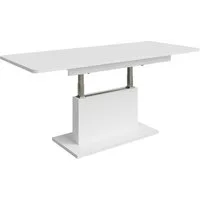 designimpex Couchtisch DC-1 Weiß matt stufenlos höhenverstellbar ausziehbar, Funktionstisch, Wohnzimmertisch, Tisch, Esstisch, Sofatisch