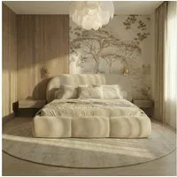 thematys Polsterbett mit Bettkasten, CLOUD 140x200 160x200 180x200 200x200cm (Kopfteil im Oversize-Look und Stauraum – weich, modern und pflegeleicht)