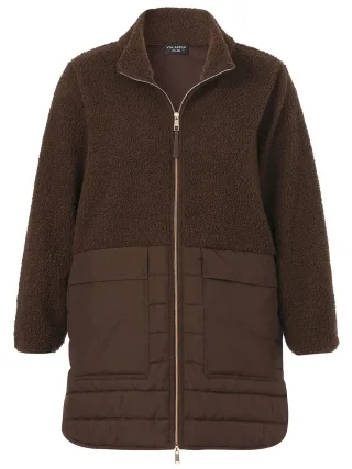 VIA APPIA DUE - Gesteppte Teddyfell-Jacke braun - Gr. - 42