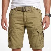 Geographical Norway Cargoshorts kurze Hose aus Baumwolle, Sommer-Bermuda (Packug, 1-tlg) Herrenshorts mit Gürtel Größe S bis 5XL