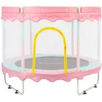 FOXSPORT Kindertrampolin, Gartentrampolin, Jumpingtrampolin, (150 × 150 × 110 cm (L * B * H), 150 tlg), Sicherheitsnetz mit Schaumstoff gepolstert, bis zum 150 kg