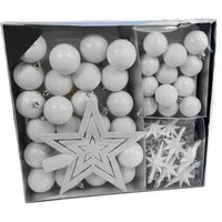 Spetebo Christbaumschmuck Christbaumschmuck 45 Teile Set - weiß (45-tlg), Shatterproof Deko Weihnachtskugeln bruchsicher - Christbaumschmuck