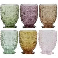 Chic Antique Gläser-Set Chic Antique - 6x Trinkgläser Wassergläser Saftgläser 250ml Bunt, Glas