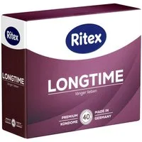 Ritex Kondome Longtime - Länger Lieben Packung mit, 40 St., Kondome mit Doppelring für ein lang anhaltendes Liebesspiel