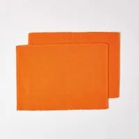 Homescapes Platzset Tischset orange im 2er-Set – 30 x 45 cm, 100% Baumwolle