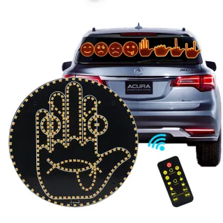 Car LED Fun Expression Gesture Palm Light Smile Face Light Rear Window Multi-Function Warning Car Interesting Expression