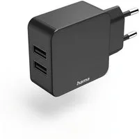 Hama 2 fach Ladegerät, USB A Netzteil, 2,4 A, Universaladapter, 12 W USB-Ladegerät