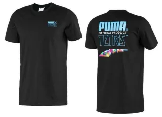 Puma x Tetris Kurzarm T-Shirt T-Shirt Top Black Herren 597138 01