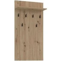 Home affaire Garderobenpaneel Arran, Wandregal Wandpaneel, Wandgarderobe praktisch & stillvoll, mit 6 Kleiderhaken und Ablage für Accessoires, Breite 63 cm