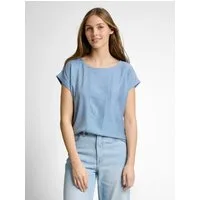 TOM TAILOR Denim Rundhalsshirt Ärmellos im Streifen-Look