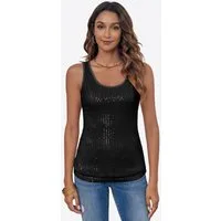 Imily Bela Trägertop Damen Tragende Weste mit Pailletten (Packung, 1-tlg., 1per-Pack) in Unifarbe
