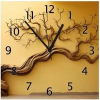 Wallario Wanduhr Lebensbaum Skulptur (Glasuhr)