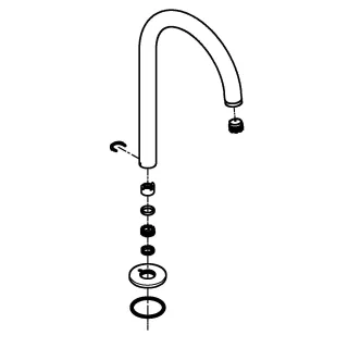 GROHE Auslauf 101298 hard graphite gebürstet, 101298AL00 101298AL00
