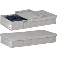 relaxdays Unterbettkommode mit Deckel 2er Set (2er Set)