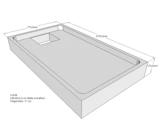 Neuesbad Wannenträger für Bette extraflach 140x80x6,5 SD22750