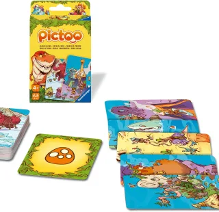 Ravensburger 23479 - Pictoo Dino Kartenspiel - Schnelles Karten-Suchspiel für Kinder ab 4 Jahren Familienspiel für Kinder und Erwachsene für 2 bis 6 Spieler