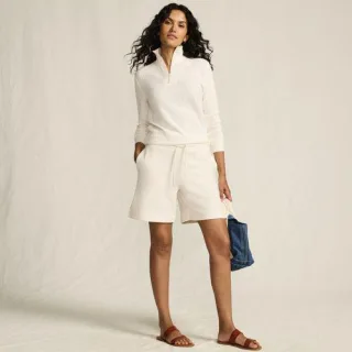 Leichte Sweatshorts für Damen in Petite-Größe, Damen, size: petite, Elfenbein, by Lands' End