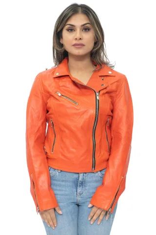 Damen-Leder-Klassiker-Biker-Brando-Jacke-Baku