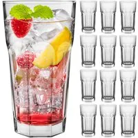 KONZEPT Gläser-Set Wassergläser Set 270 ml, Trinkgläser Set, 12-tlg., ideal für Saft, Eiskaffee Cocktails, Latte Macchiato