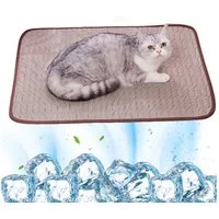 nsihing Hundematte Selbstkühlende Hundematte, Kühldecke Katzen,Waschbar Kältematte, für Drinnen, Draußen und im Auto ideal für kleine Katzen und Hunde