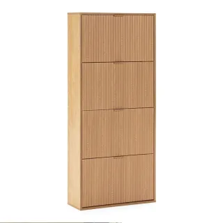 VS Venta-stock Schuhrank, Honigeiche, Holzwerkstoff, Rechteckig, 66x150x24 cm, Garderobe, Schuhaufbewahrung, Schuhschränke