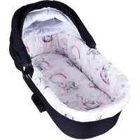 BabyLux Kinderwagen-Bezug BABYLUX Nestchen für Kinderwagen BABYWANNE + Matratze 2 Tlg Set, W17 - Rosa + Elefanten