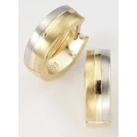 Firetti Paar Creolen Schmuck Geschenk Gold 333 in Bicolor-Optik, mit Zirkonia (synth)