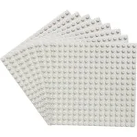 Katara 8er Grundbauplatten, 16x16 Noppen, 13 cm x 13 cm Konstruktionsspielsteine, (8er Set), weiß, 100% Kompatibel Sluban, Papimax, Q-Bricks, LEGO®