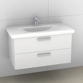 Artiqua 415 Waschtischunterschrank für Living Style 814437 Weiß Glanz, 415-WU2L-L18-7050-68 415-WU2L-L18-7050-68