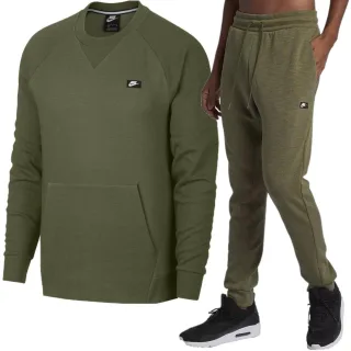 Nike Sportswear Optic Herren-Fleece-Crew-Trainingsanzug in Olivgrün