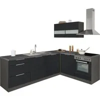 KOCHSTATION Winkelküche KS-Luhe, Stellbreite 240x180 cm, wahlweise mit oder ohne E-Geräten, MDF-Fronten