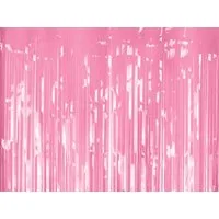 partydeco Dekorationsfolie, Lametta Vorhang 100x200cm Rosa