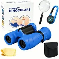 ibettertec 8x21 Kinderfernglas,Outdoor-Spielzeug Fernglas für Kinder,Blau Kinderfernglas (Mit Kompass, Lupe und Reinigungstuch, für Kinder 3-12 Jahre, Geschenk)