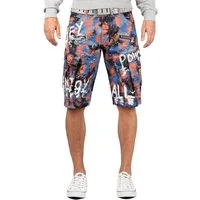 Cipo & Baxx Jeansshorts Herren Regular Fit Kurze Hose Mid Waist BA-CK204 Einzigartiges Design mit Graffiti-Paint-Style