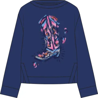 Milano Italy - round neck sweat shirt 1/1 sleeve navy - Gr. - M