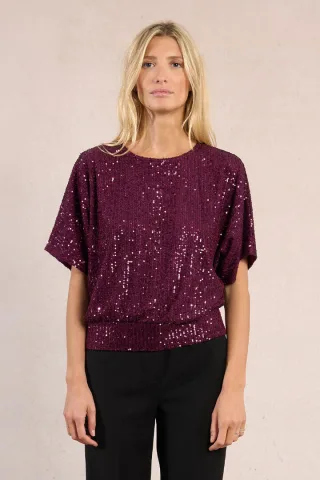 molly bracken - Pailletten-Top violet - Gr. - M