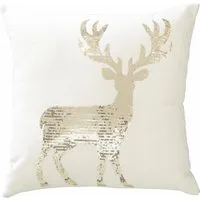 Creativ deco Dekokissen Hirsch, mit goldfarbenen Pailletten