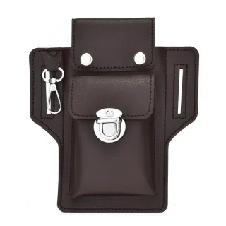 6.9-inch Mobile Phone Bag Men's Multifunctional Anti-theft Waterproof Waist Bag Hang Keys Belted Phone Pouch