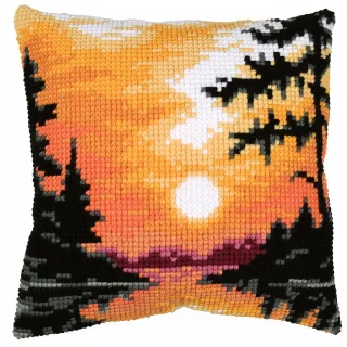 Kreuzstichkissen "Abendrot"