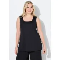 Ulla Popken Longtop Top Rippjersey A-Linie Caree-Ausschnitt ärmellos