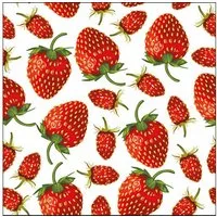 Ambiente Luxury Paper Products Papierserviette, Servietten Papier 33x33cm 3-lagig mit Erdbeeren Motiv 20 Stück