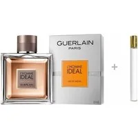 GUERLAIN Duft-Set L'Homme Idéal Eau de Parfum (EDP) Herren Spray, Würzig-holziger Duft mit Mandel und Tonkabohne - mit Reiseduft