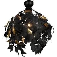 Reality Leuchten Deckenleuchte Reality Leuchten Deckenleuchte LEAVY DH 38x58 cm schwarz Deckenlampe