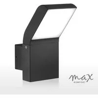 Maxkomfort LED Außen-Wandleuchte mit/ohne Bewegungsmelder, 10W Warmweiß 3000K, IP54 Wetterfest, ohne Bewegungsmelder, LED fest integriert, Warmweiß, 3000K, Wandleuchte für Fassade, Terrasse & Hauseingang, Aluminium
