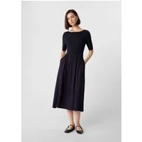 comma Midikleid Kleid Midikleid im Materialmix und Eingrifftaschen