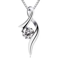 B. Catcher Silberkette Zirkonia-Glanz: 925er Silber-Damenkette - Strahlender Schmuck (925 Sterlingsilber Halskette inkl. Geschenkbox, 1x Halskette mit Kristallsteinanhänger ink. Geschenkbox), 925 Sterlinsilber, Nickelfrei, hochwertige Verarbeitung