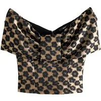 Next Kurzarmbluse Bardot-Oberteil aus Satin mit 3D-Schleife (1-tlg)