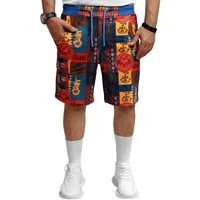 RMK Shorts Herren Short Sweatshorts kurze Hose Sommer Maya Bermuda bedruckt Elastikbund mit Tunnelzug